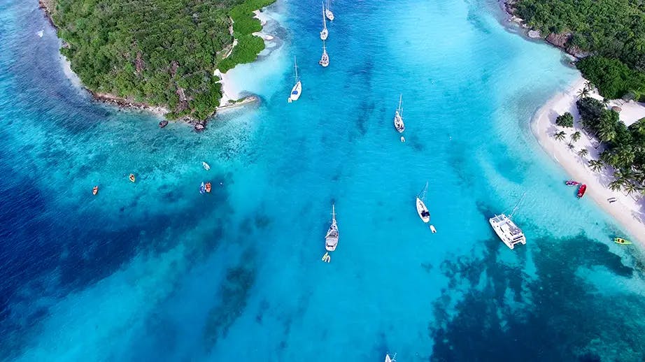 Tobago Cays in Saint Vincent and the Grenadines sky view