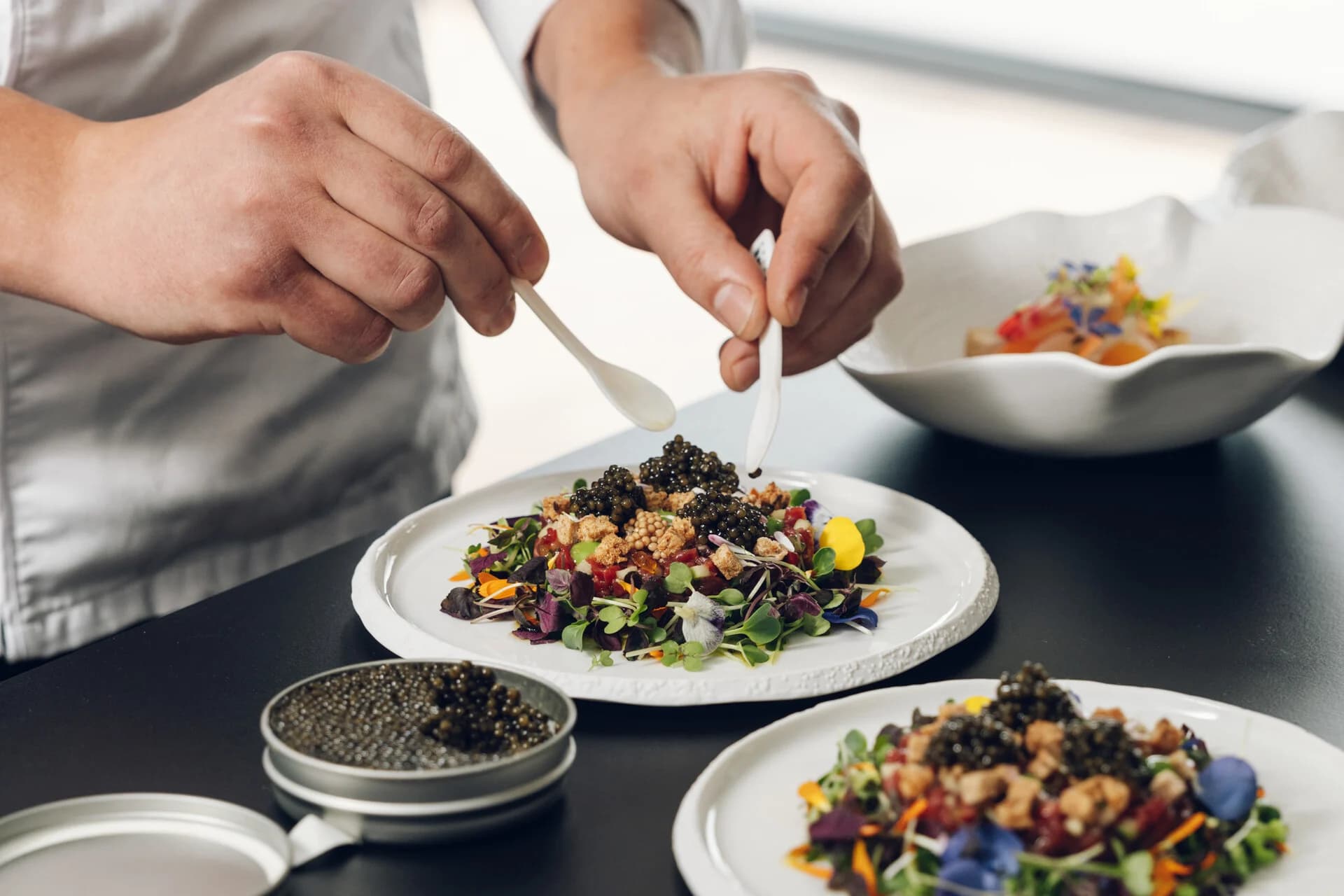 Plating a dish