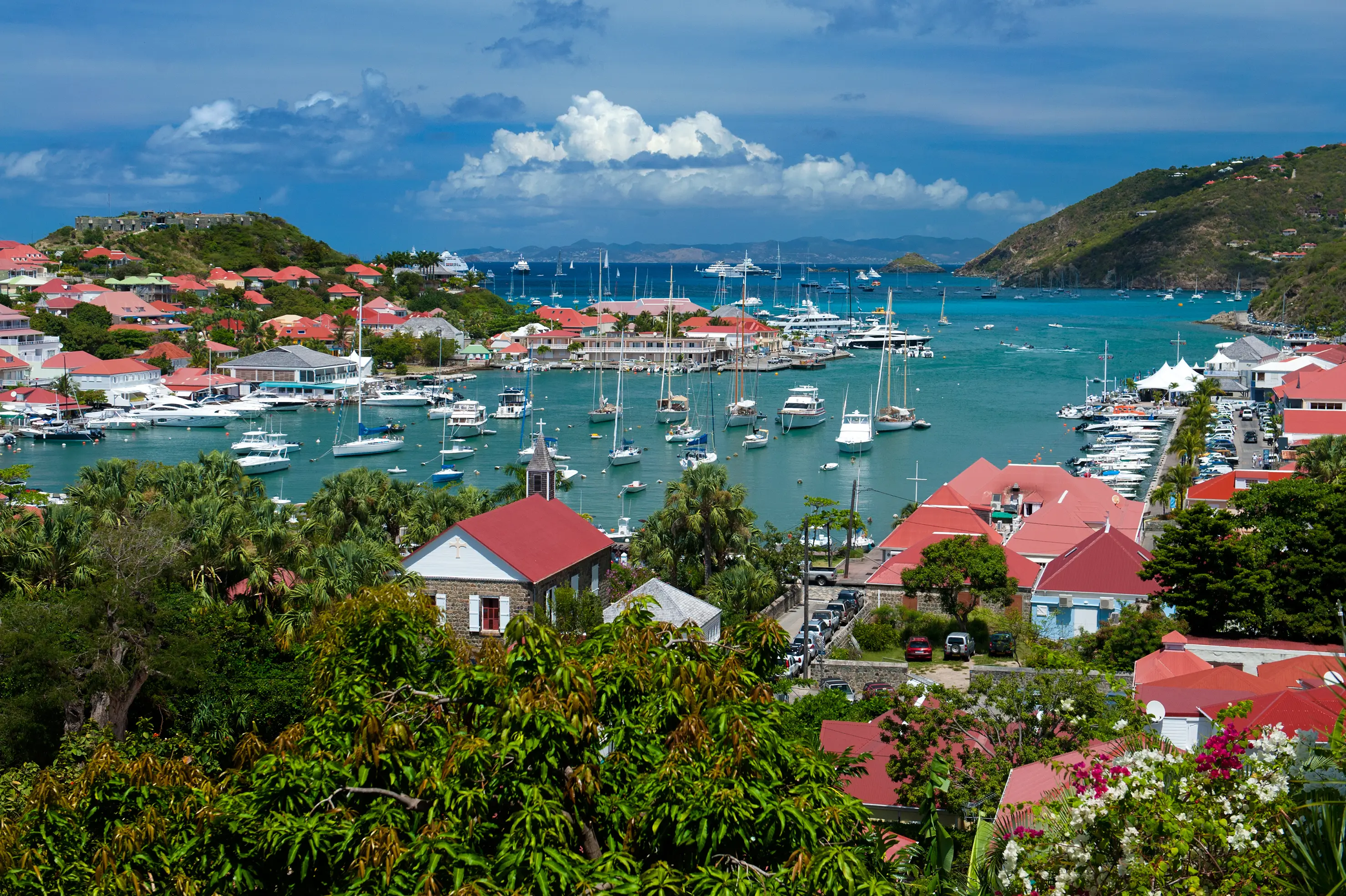 Overlook of the St Barths bay