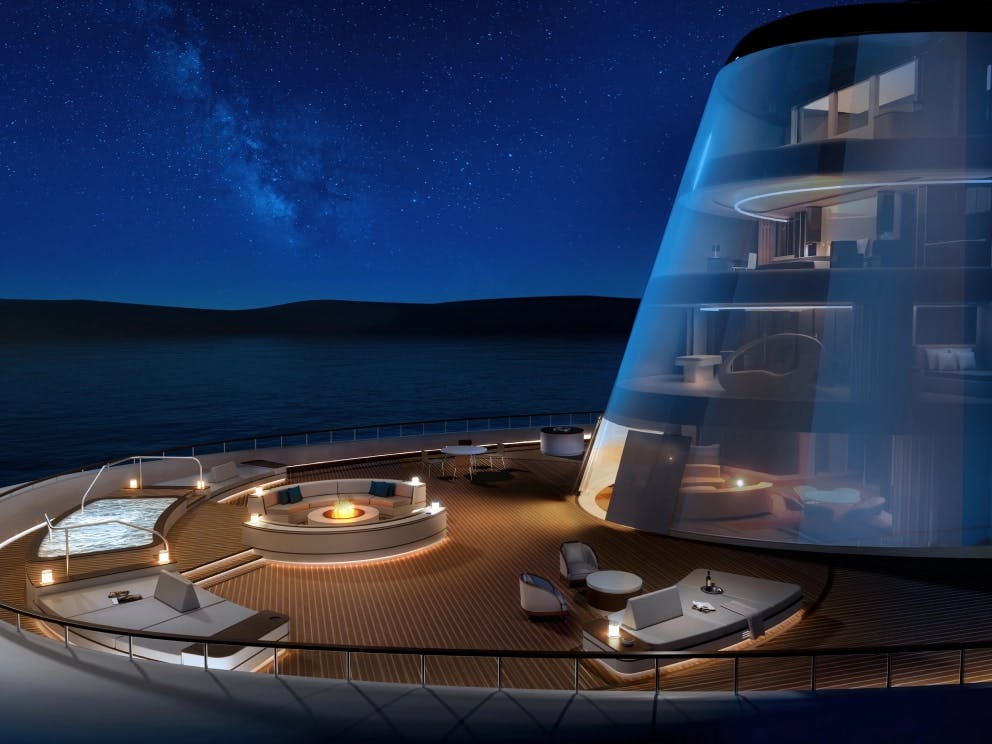 Luxurious four level suite of the Four Seasons Yachts’ vessel