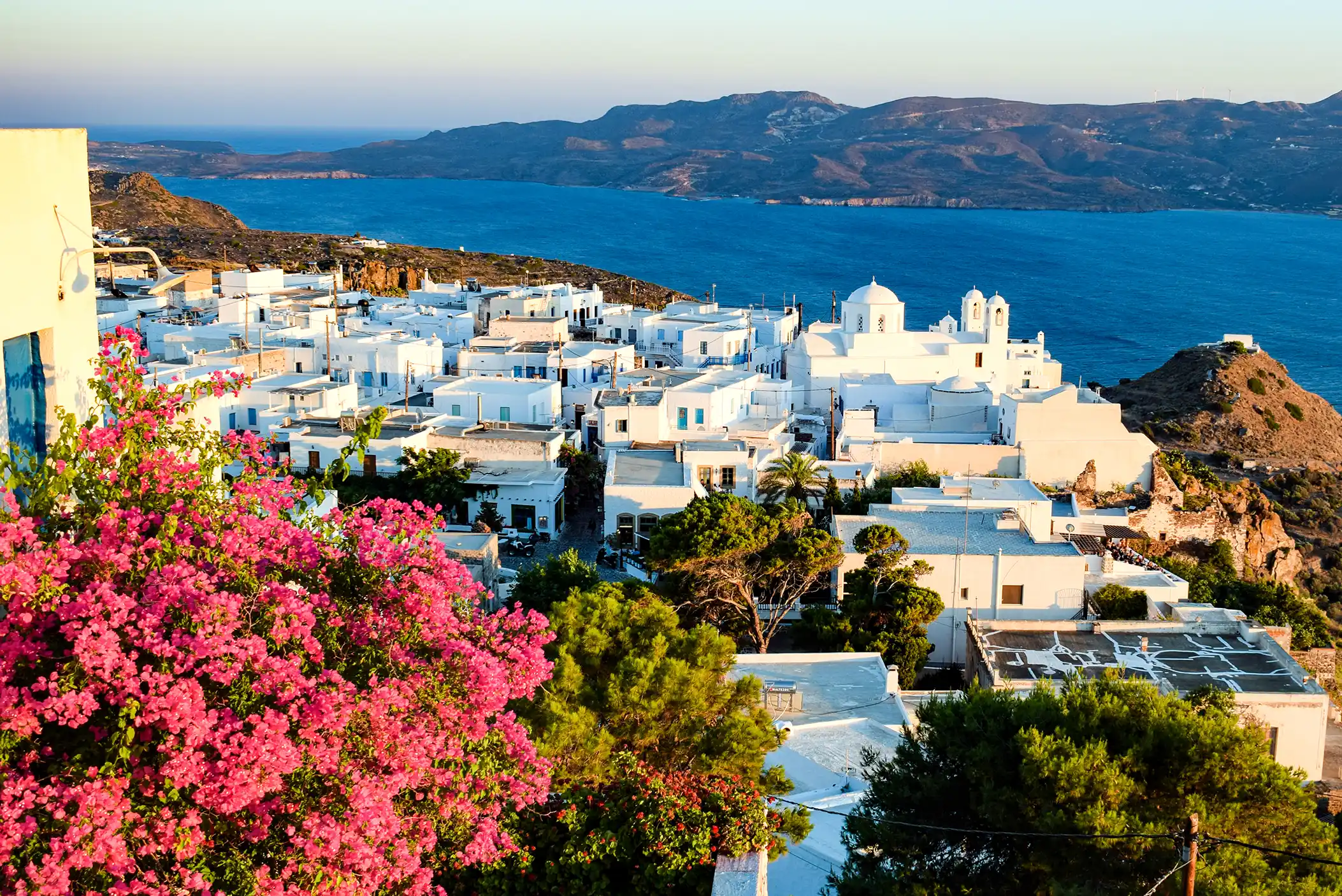 View of Milos Village of Plaka