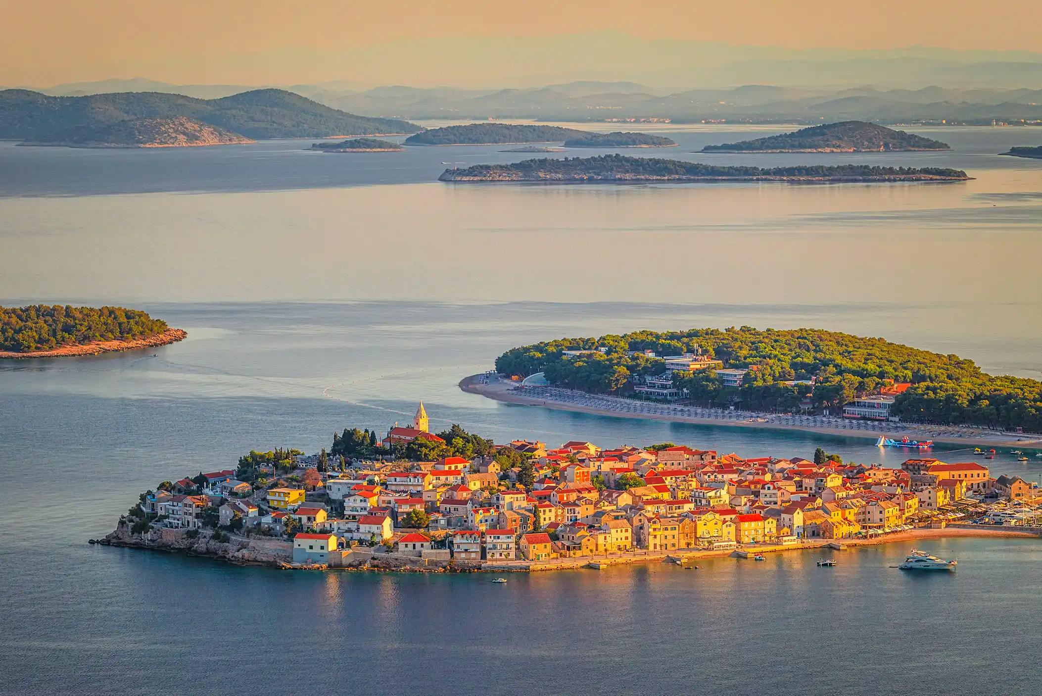 Aerial view of Primosten Croatia