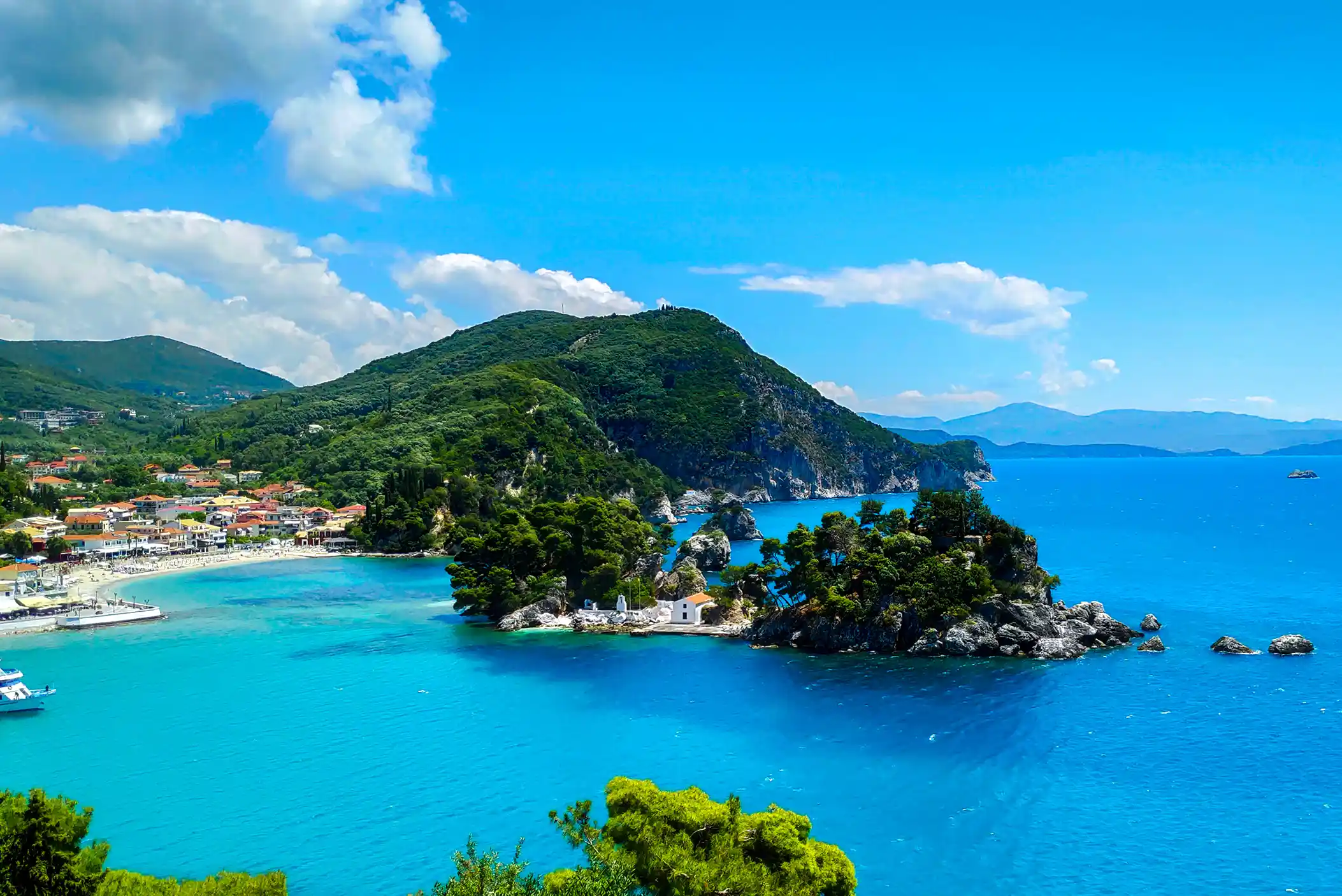Beach view of Párga, Greece