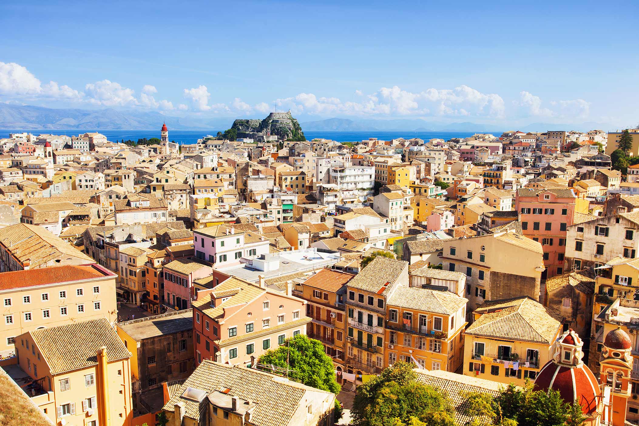 Arial view of Corfu Town 