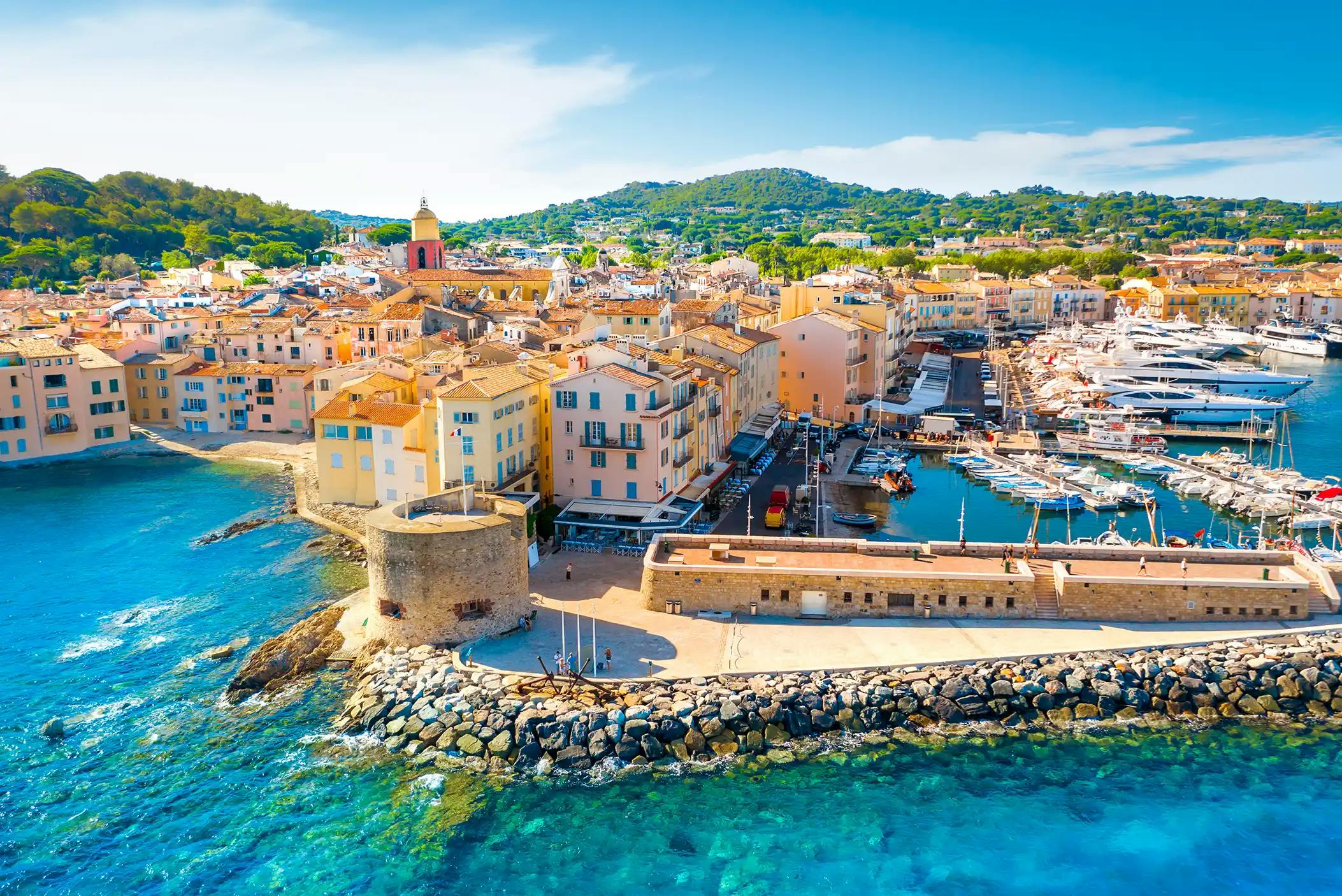 Port view of St. Tropez, France